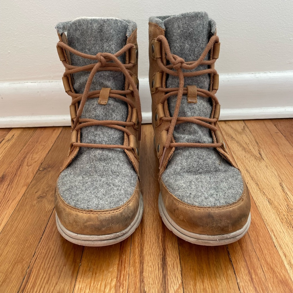 Sorel Explorer Joan Boot - Tan - Grey - 11
